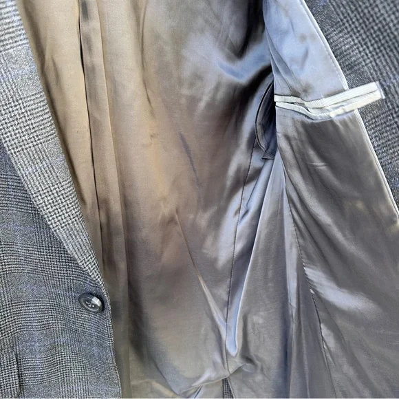 JF Ferrar Charcoal Glen Suit Jacket Blazer Slim Fit Comfort Mens 36 REG NEW $200